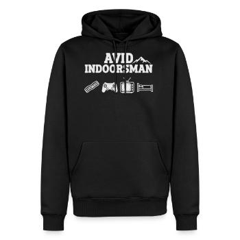 Avid Indoorsman Lifestyle - Men's Premium Hoodie - black - Front - Nico (187cm) & Julia (174cm)