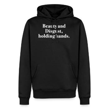 Beaty and Disgust, holding hands. - Men's Premium Hoodie - black - Front - Nico (187cm) & Julia (174cm)
