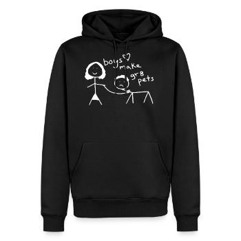 Boys Make Gr8 Pets T Shirt - Men's Premium Hoodie - black - Front - Nico (187cm) & Julia (174cm)