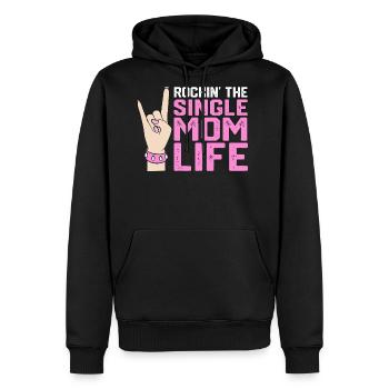 Single Mom Mommy Single Life - Men's Premium Hoodie - black - Front - Nico (187cm) & Julia (174cm)