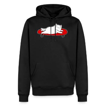Longboard skater - Men's Premium Hoodie - black - Front - Nico (187cm) & Julia (174cm)