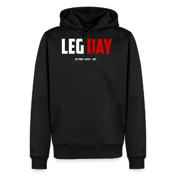 Leg Day Is The Best Day - Men's Premium Hoodie - black - Front - Nico (187cm) & Julia (174cm)