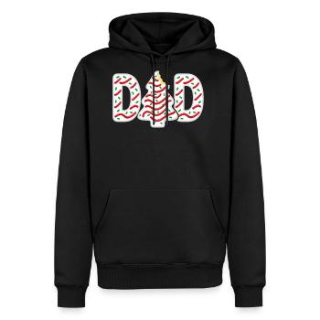 Christmas Tree Cake Dad Matching Family Party  - Men's Premium Hoodie - black - Front - Nico (187cm) & Julia (174cm)