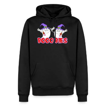 Boogie Ghosts Duo Halloween Booo Bies Tshirt - Men's Premium Hoodie - black - Front - Nico (187cm) & Julia (174cm)