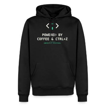 Coffee Fueled Coding and CTRL Z - Men's Premium Hoodie - black - Front - Nico (187cm) & Julia (174cm)