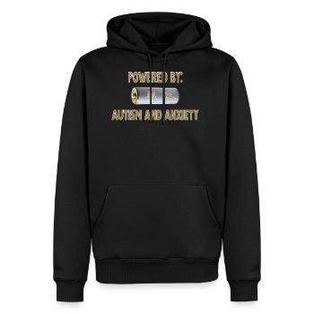 Powered By AA--Autism and Anxiety - Men's Premium Hoodie - black - Front - Nico (187cm) & Julia (174cm)