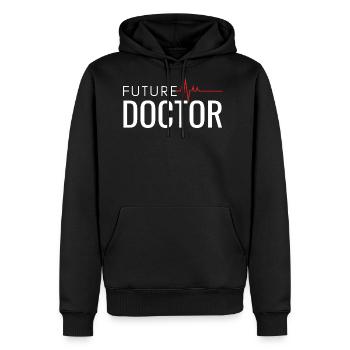 Future Doctor Pulse Logo - Men's Premium Hoodie - black - Front - Nico (187cm) & Julia (174cm)