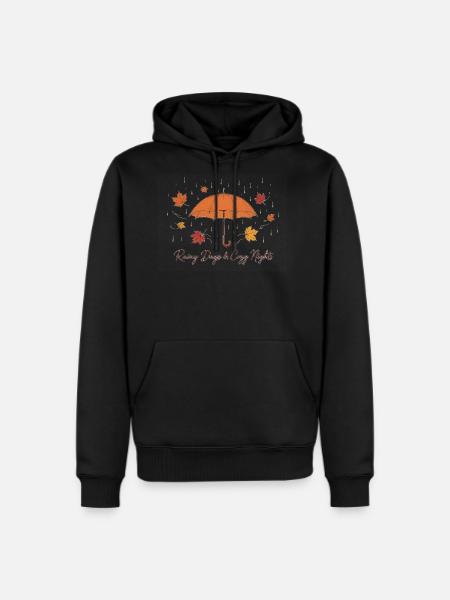 Rainy Days Cozy Nights Umbrella - Men's Premium Hoodie - black