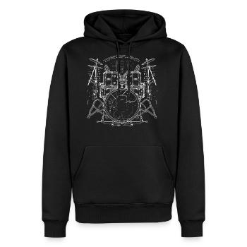 Drum Kit Sketch - Men's Premium Hoodie - black - Front - Nico (187cm) & Julia (174cm)