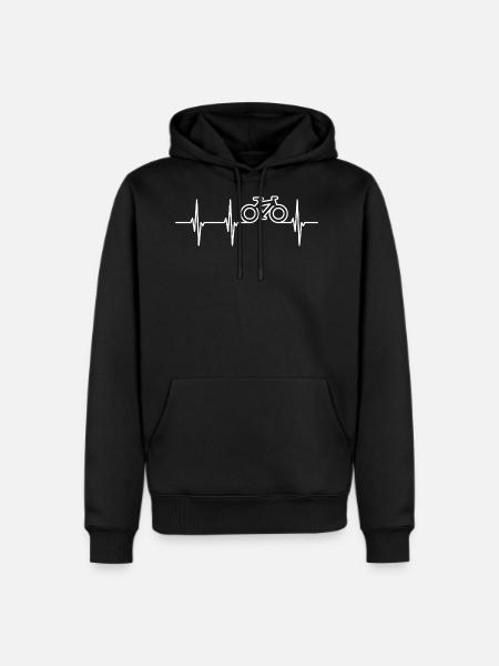 Heartbeat Biker ECG - Men's Premium Hoodie - black