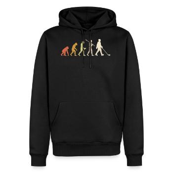 Hockey Evolution Funny Hockey Player Gift - Men's Premium Hoodie - black - Front - Nico (187cm) & Julia (174cm)