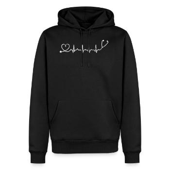 Stethoscope Heartbeat Nurses - Men's Premium Hoodie - black - Front - Nico (187cm) & Julia (174cm)