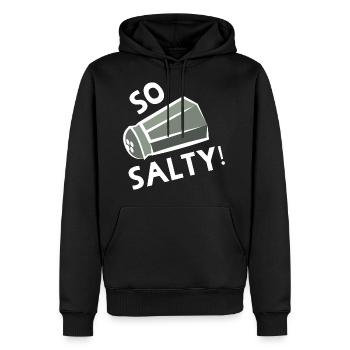 So Salty - Men's Premium Hoodie - black - Front - Nico (187cm) & Julia (174cm)