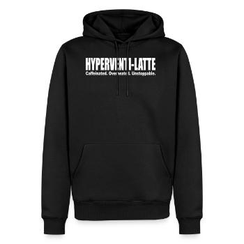 Hyperventi-Latte Coffee Lovers Caffein Heat Run - Men's Premium Hoodie - black - Front - Nico (187cm) & Julia (174cm)