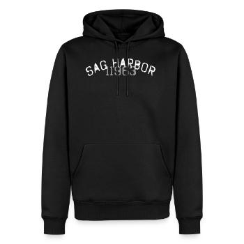Sag Harbor 11963 Long Island Hamptons NY New York - Men's Premium Hoodie - black - Front - Nico (187cm) & Julia (174cm)