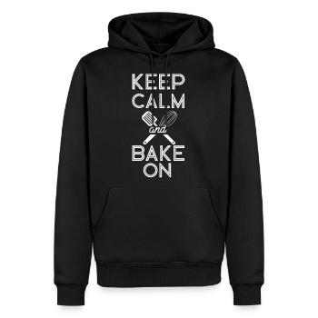 Bake Baking Keep Calm And Bake On - Men's Premium Hoodie - black - Front - Nico (187cm) & Julia (174cm)