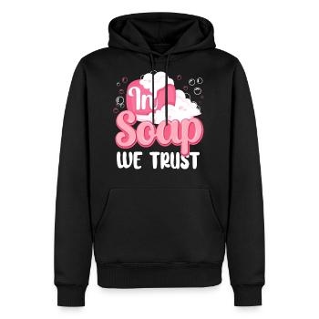 Soap Making Crafting In Soap We - Men's Premium Hoodie - black - Front - Nico (187cm) & Julia (174cm)