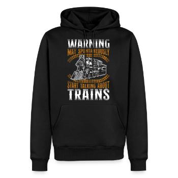 Steam Train Driver Trainspotting - Men's Premium Hoodie - black - Front - Nico (187cm) & Julia (174cm)