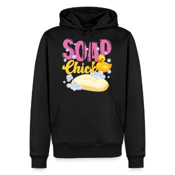 Soap Making Crafting Chicken Soap - Men's Premium Hoodie - black - Front - Nico (187cm) & Julia (174cm)