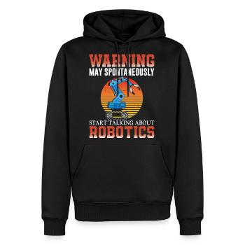 Robot Robotics Engineer Retro - Men's Premium Hoodie - black - Front - Nico (187cm) & Julia (174cm)