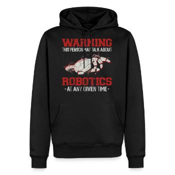 Robot Robotics Engineer Warning - Men's Premium Hoodie - black - Front - Nico (187cm) & Julia (174cm)