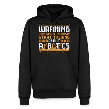 Robot Robotics Engineer Vintage - Men's Premium Hoodie - black - Front - Nico (187cm) & Julia (174cm)