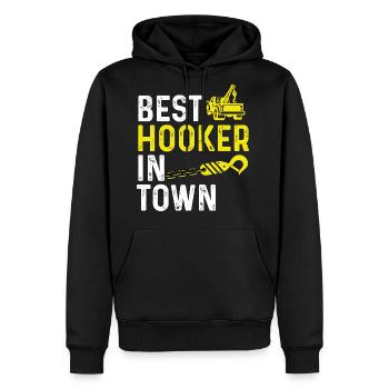 Best Hooker In Town - Men's Premium Hoodie - black - Front - Nico (187cm) & Julia (174cm)