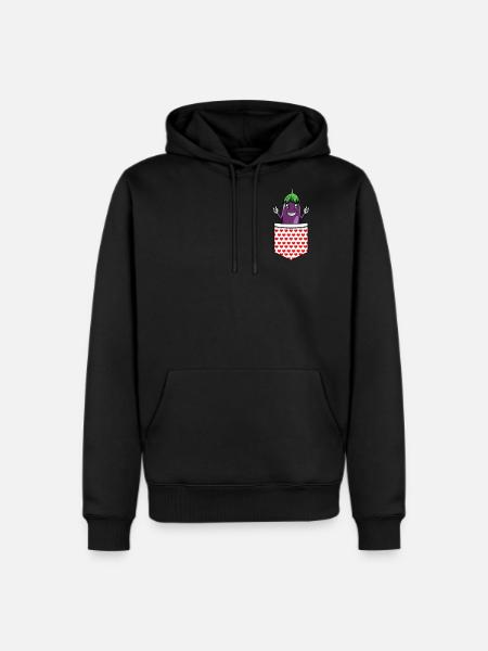 Eggplant Fruit Vegetable Vegetarian - Men's Premium Hoodie - black