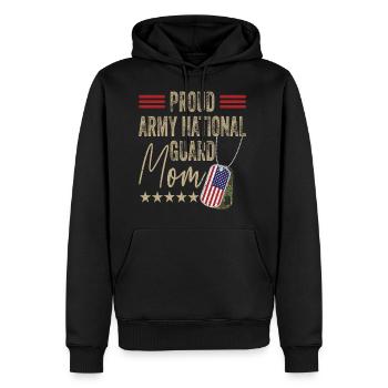 Proud Army National Guard Mom Military Family Vete - Men's Premium Hoodie - black - Front - Nico (187cm) & Julia (174cm)