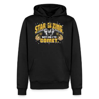 Star Gazing. Nothing to comet. - Men's Premium Hoodie - black - Front - Nico (187cm) & Julia (174cm)