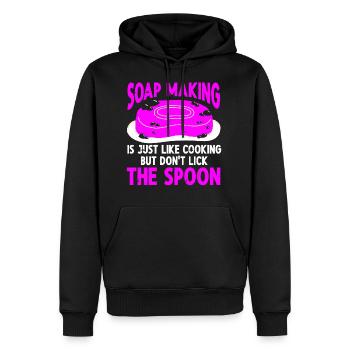 Soap Making Soap Maker - Men's Premium Hoodie - black - Front - Nico (187cm) & Julia (174cm)