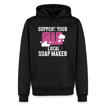 Soap Making Soap Maker - Men's Premium Hoodie - black - Front - Nico (187cm) & Julia (174cm)