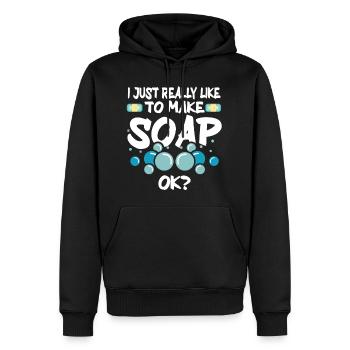 Soap Making Soap Maker - Men's Premium Hoodie - black - Front - Nico (187cm) & Julia (174cm)