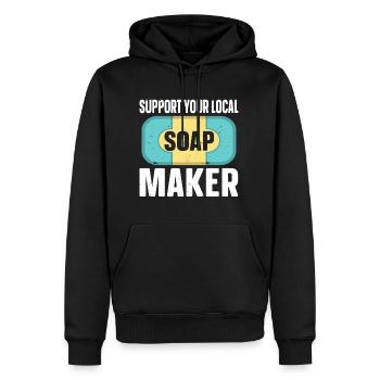 Soap Making Soap Maker - Men's Premium Hoodie - black - Front - Nico (187cm) & Julia (174cm)