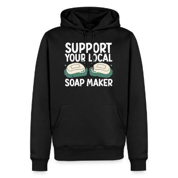 Soap Making Soap Maker - Men's Premium Hoodie - black - Front - Nico (187cm) & Julia (174cm)