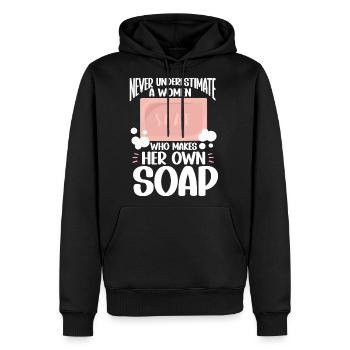 Soap Making Soap Maker - Men's Premium Hoodie - black - Front - Nico (187cm) & Julia (174cm)