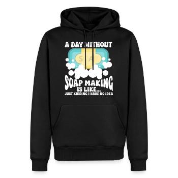 Soap Making Soap Maker - Men's Premium Hoodie - black - Front - Nico (187cm) & Julia (174cm)