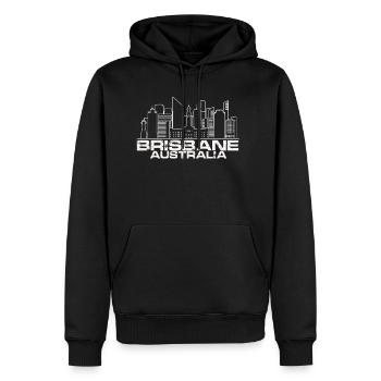 Brisbane Skyline - Men's Premium Hoodie - black - Front - Nico (187cm) & Julia (174cm)