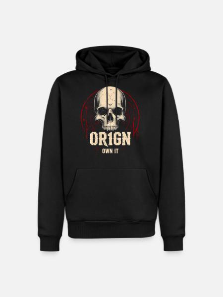 Origin Skull Grunge Tee - Men's Premium Hoodie - black