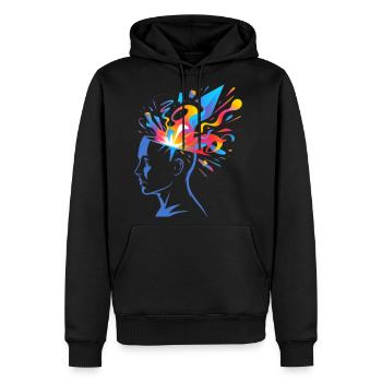 Vibrant Brainstorm Burst - Men's Premium Hoodie - black - Front - Nico (187cm) & Julia (174cm)