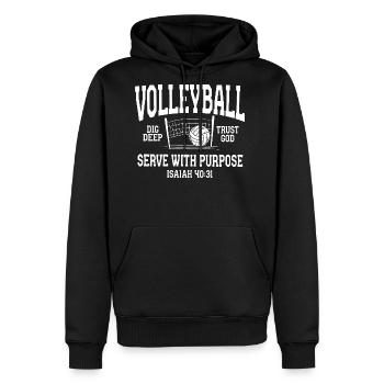 Christian Volleyball - Men's Premium Hoodie - black - Front - Nico (187cm) & Julia (174cm)