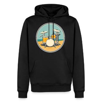 Drum Set Illustration - Men's Premium Hoodie - black - Front - Nico (187cm) & Julia (174cm)