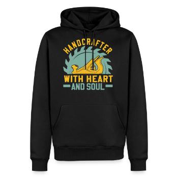 Handyman Handcrafter - With Heart And Soul Saying - Men's Premium Hoodie - black - Front - Nico (187cm) & Julia (174cm)