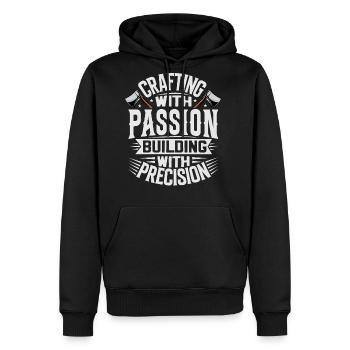 Handyman Handcrafter - Crafting With Passion - Men's Premium Hoodie - black - Front - Nico (187cm) & Julia (174cm)
