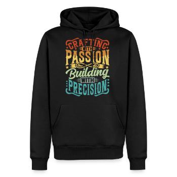 Handyman Handcrafter - Crafting With Passion - Men's Premium Hoodie - black - Front - Nico (187cm) & Julia (174cm)