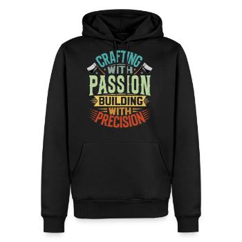 Handyman Handcrafter - Crafting With Passion - Men's Premium Hoodie - black - Front - Nico (187cm) & Julia (174cm)