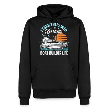 Boat Builder Top - Funny Boat Saying - Men's Premium Hoodie - black - Front - Nico (187cm) & Julia (174cm)