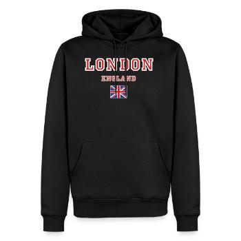 London, England - Men's Premium Hoodie - black - Front - Nico (187cm) & Julia (174cm)