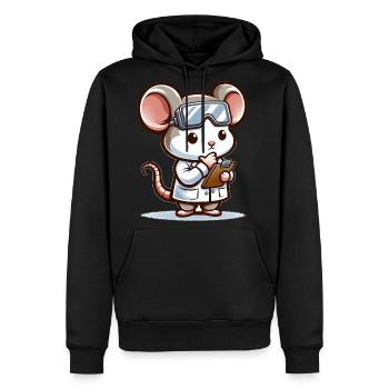 Cute Mouse Scientist - Men's Premium Hoodie - black - Front - Nico (187cm) & Julia (174cm)