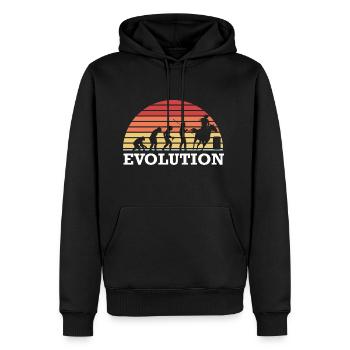 Barrel Racing Evolution Western Riding Horse Rodeo - Men's Premium Hoodie - black - Front - Nico (187cm) & Julia (174cm)